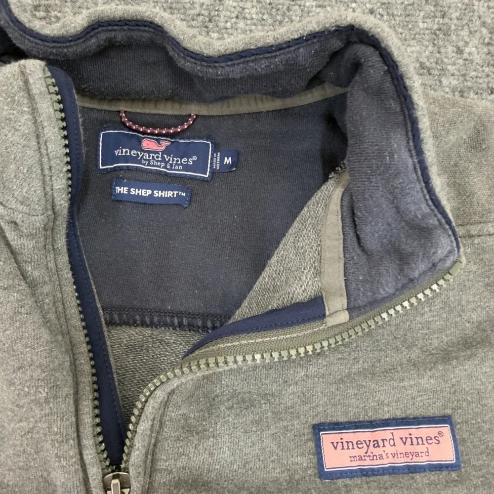 Vineyard Vines Shep Shirt Quarter Zip Pullover Gray Size M